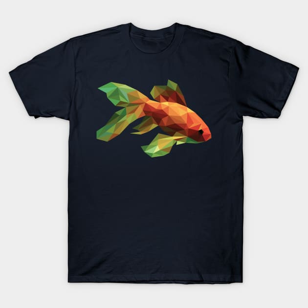 Low Poly Fancy Goldfish T-Shirt by DigitalShards